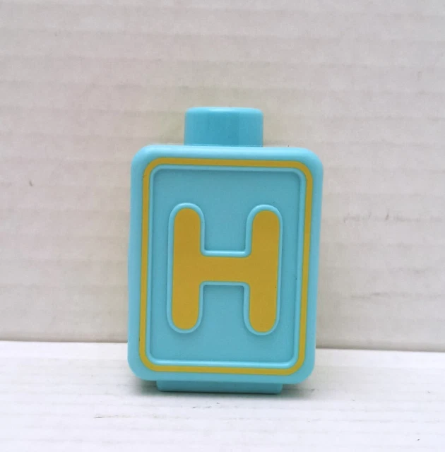 VTech Alphabet Activity Cube Replacement 2 Side H U Blue Green Letter Block