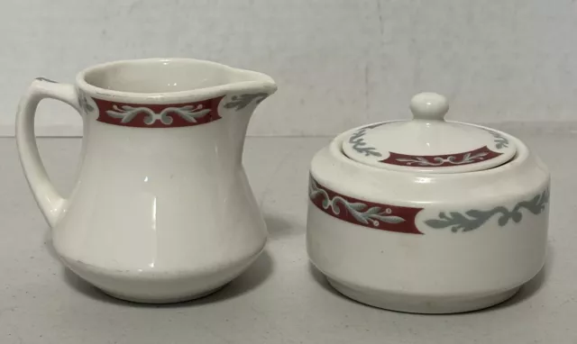 Syracuse China EMBASSY Sugar Bowl With Lid And Creamer / Syrup - RESTAURANT WARE