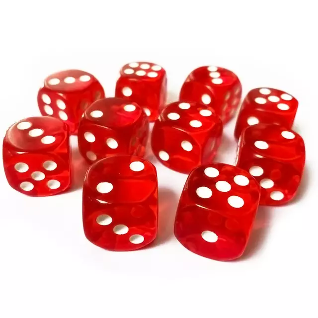 50 x LARGE Six Sided Translucent Dice 19mm Casino Craps