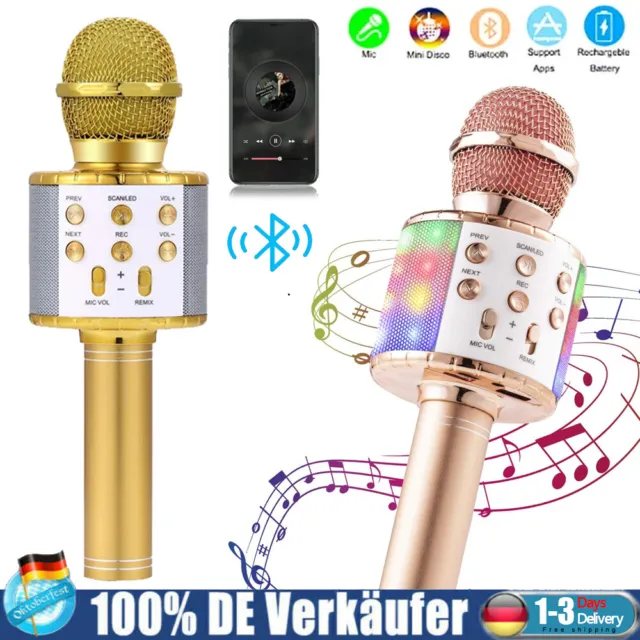 Karaoke Mikrofon Kabellos Bluetooth KTV Mikrophon Lautsprecher Gesang Aufnahme