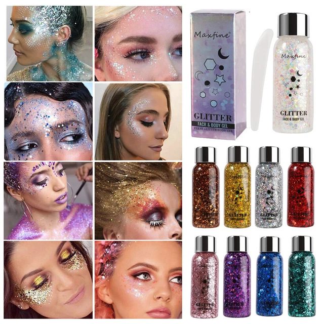 Holographic Glitter Eyeshadow Makeup Fix Gel Face Body Glue Chameleon Mermaid