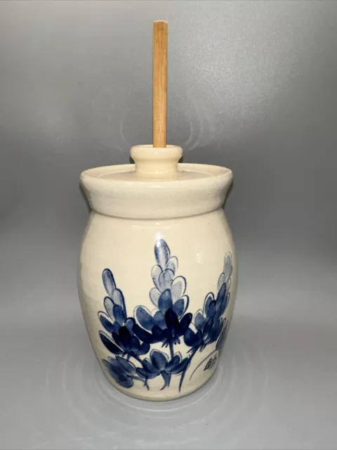Marshall Texas Kenneth Wingo Pottery Butter Churn With Wooden Press 7" Exc Cond