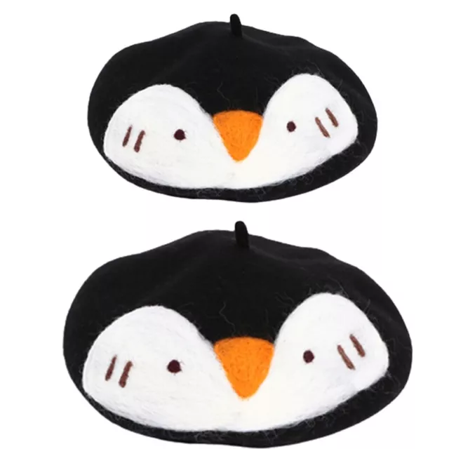 Casual Beret Lovely Penguin Beanie Hat Parent-Child Painter Hat for Mother