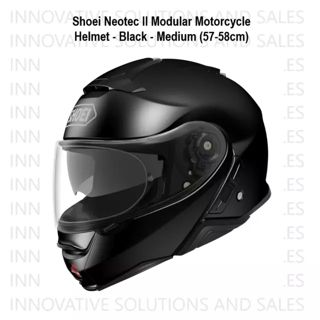 Shoei Neotec II Modular Motorcycle Helmet - Black - Medium (57-58cm)