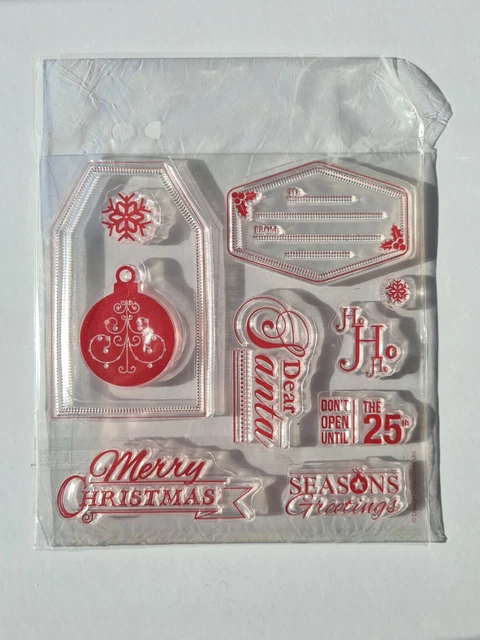 Weihnachten Handwerk Stempel Set Kartenherstellung Liebe Santa Ho Schneeflocke Etikett 25. kein Block