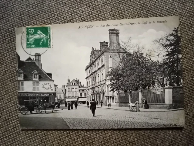 Cpa Alençon Rue Des Filles Notre Dame Le Café De La Rotonde