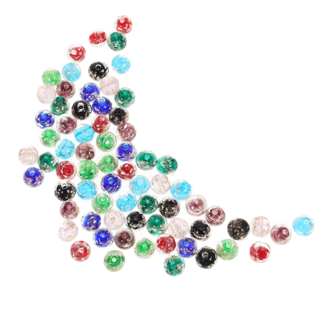 80 Stück DIY Spacer Perlen Schmuck Runde DIY Glasperlen Halskette Armband DIY