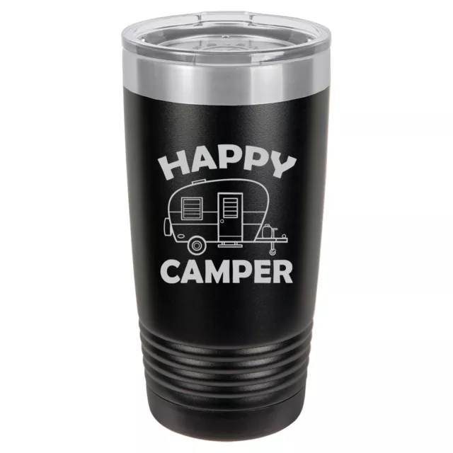 Tumbler 20oz 30oz Travel Mug Cup Vacuum Insulated Stainless Steel Happy Camper