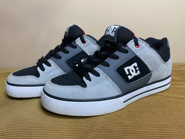 DC Shoes Men's Pure Mid Skate Shoes Grey Black White - Men's Size 9