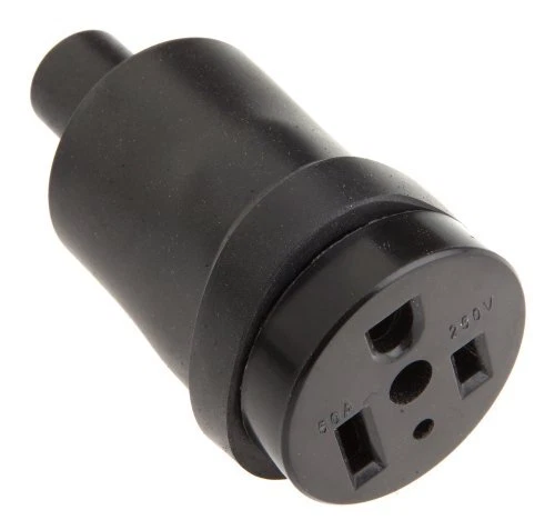 58401 Electrical Receptacle, Pin-Type, Portable 50-Amp, 250-Volt,Black