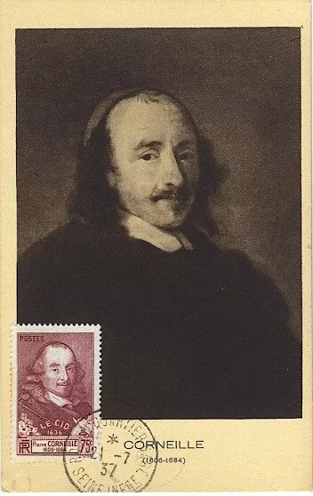 Carte-maximum France n° 335 - Pierre Corneille (26156)