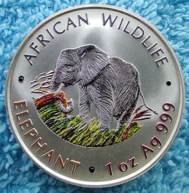 ZAMBIA 5000 kwacha 2000 African Wildlife Elephant SILVER 0.999-31.1 gr. 1...