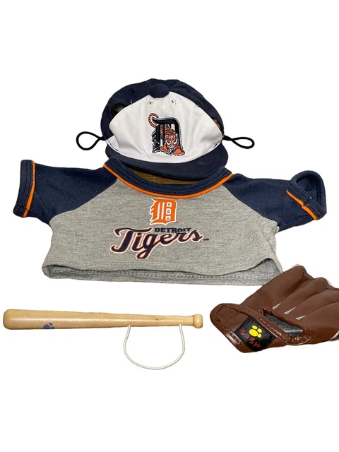 Build a Bear Tan Teddy Detroit Tigers MLB Fan Outfit w Bat And Glove  2012