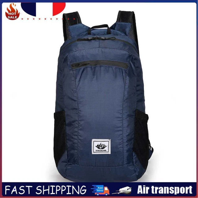 20L Large Waterproof Folding Climbing Backpack Travel Rucksack (Navy Blue)