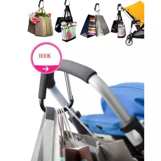 Mummy Pram Pushchair Stroller Shopping Bag Clip Holder Hook Carabiner Tool FW