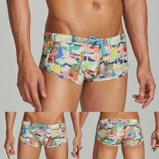 Men’s Swimming Briefs Adjustable Drawstrings Swimsuit Comfortable Swim Trunks