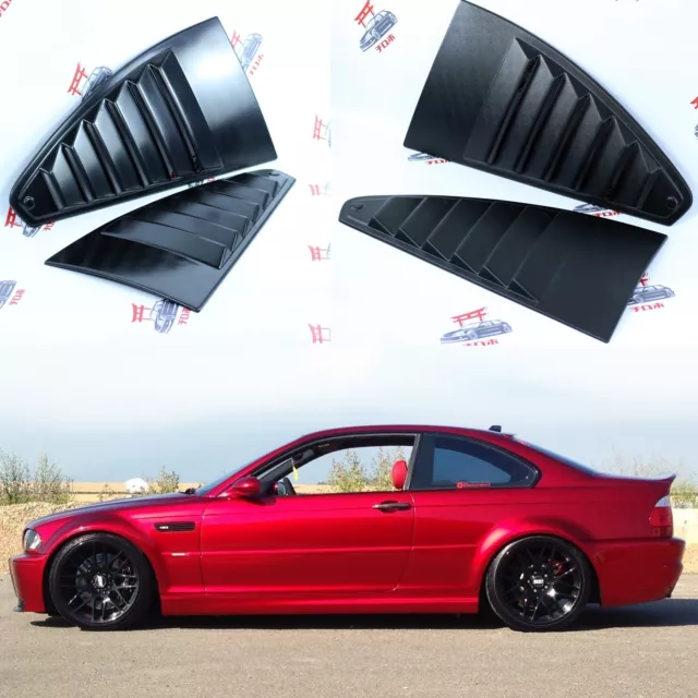 BMW E46 Coupe 3 Series Rear Quarter Window Louvre Sun Shade Cover ABS plastic