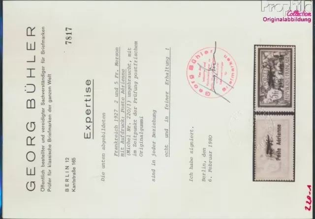 Briefmarken Frankreich 1927 Mi 220-221 geprüft mit Attest postfris (9691986