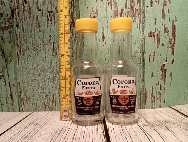 Corona Extra Salt Pepper Shaker Miniature Bar Beer Tequila Brand New Screw Lid .