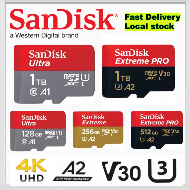 Micro SD Card SanDisk Ultra Extreme Pro 64GB 128GB 256GB 512GB 1TB Memory Card