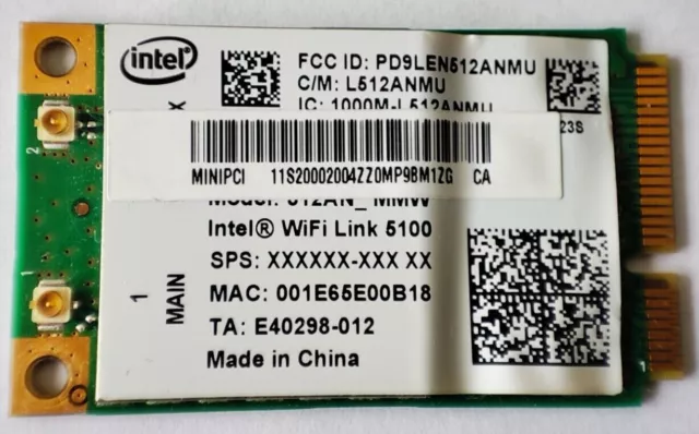 Intel WiFi Link 5100 512AN_MMW Wireless Netzwerkkarte 802.11a/b/g/n WLAN