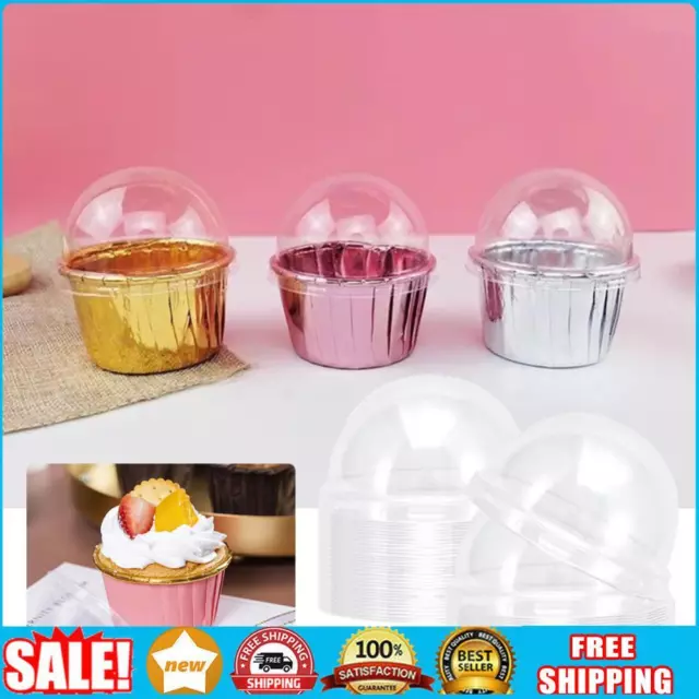 50 un. tapas transparentes tapas de plástico útiles tapas de muffin cupcake tapas de taza para cupcake muffin