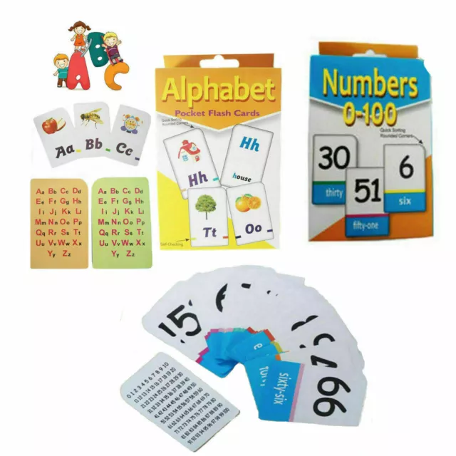 Kids Flash Cards A-Z Alphabet Learning Playing Game Children School Activity Set