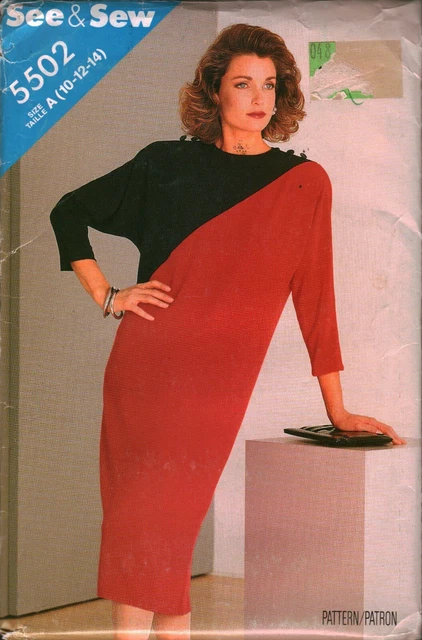 5502 UNCUT Vintage Butterick SEWING Pattern Misses Loose Fitting Straight Dress