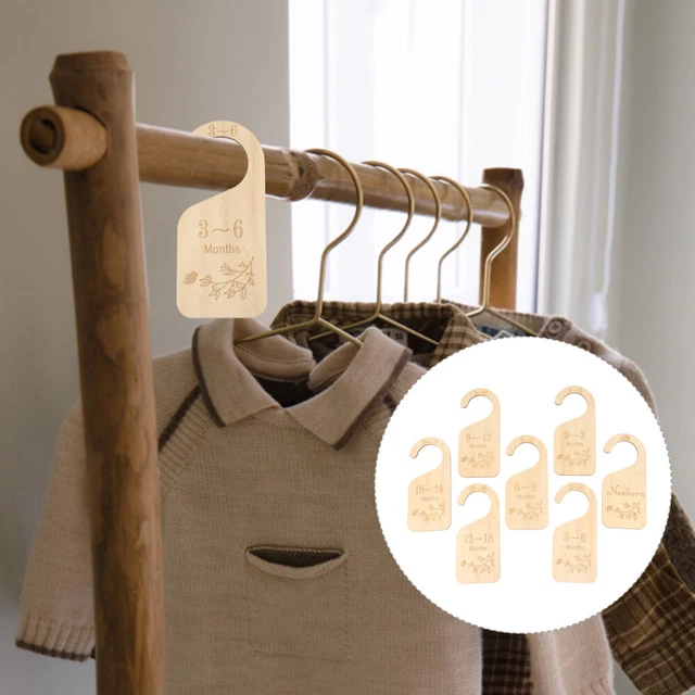 7 piezas Organizador de armario para bebé Divisor de madera Bebé presenta ropa para bebés