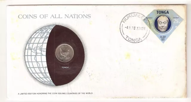 COIN  OF ALL NATIONS  Tonga coin & stamp