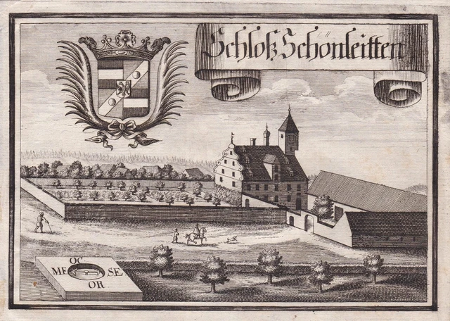 Schloss Schönleiten LK Aichach-Friedberg Bayern Wening Kupferstich 1720