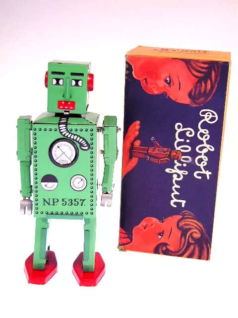 GSR "ROBOT LILLIPUT" TIN TOM TOYS USA, 16cm, VOLLBLECH, NEU/NEW/NEUF IN BOX !