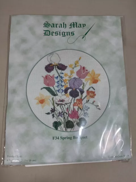 Sarah May Designs - Spring Bouquet - 8.5" X 7" Cross Stitch Kit