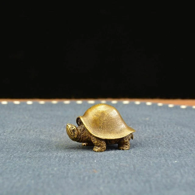 Chinese Classical Brass Ornaments Longevity Tortoise Plaything Tea Pet