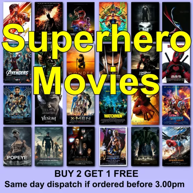 Poster Superhero Classic Movie Posters Film Poster  HD Borderless Prints