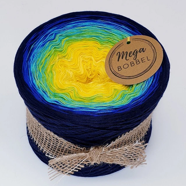 MegaBobbel*Sonne&Meer*3fäd.*210g-ca.1000mLL Farbverlaufsgarn Lace Wolle Bobbel