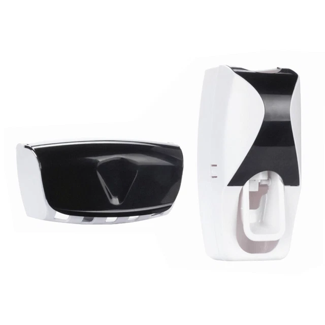 Automatic Toothpaste Dispenser Wall Mount Toothbrush Holder Storage Rack Set FS2