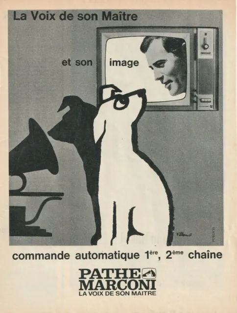 PUBLICITE de presse Téléviseur Pathé Marconi Villemot French press ad 1963