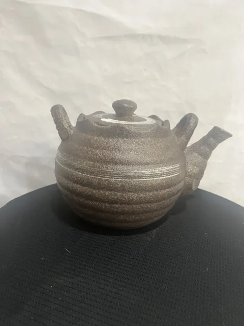 Ceramic Side Handle Teapot Japanese Silver Gray Ceramic Teapot Gongfu Tea