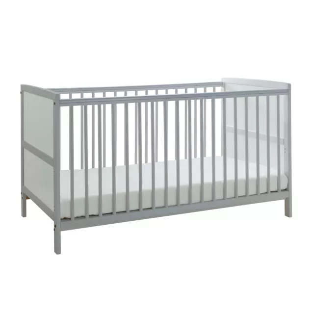 Kinder Valley Sydney Cot Bed White Solid Pine Baby Bed Nursery Furniture New