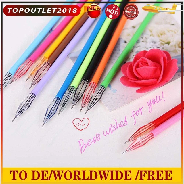 12pcs/Set Diamond Head Refills Candy Color Roller Ball Gel Pen Refill