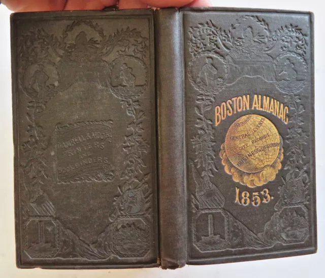 Boston Almanac 1853 Period Advertising City & Business Directory City Plan