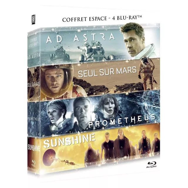 Ad Astra + Seul sur Mars + Prometheus + Sunshine COFFRET BLU-RAY NEUF