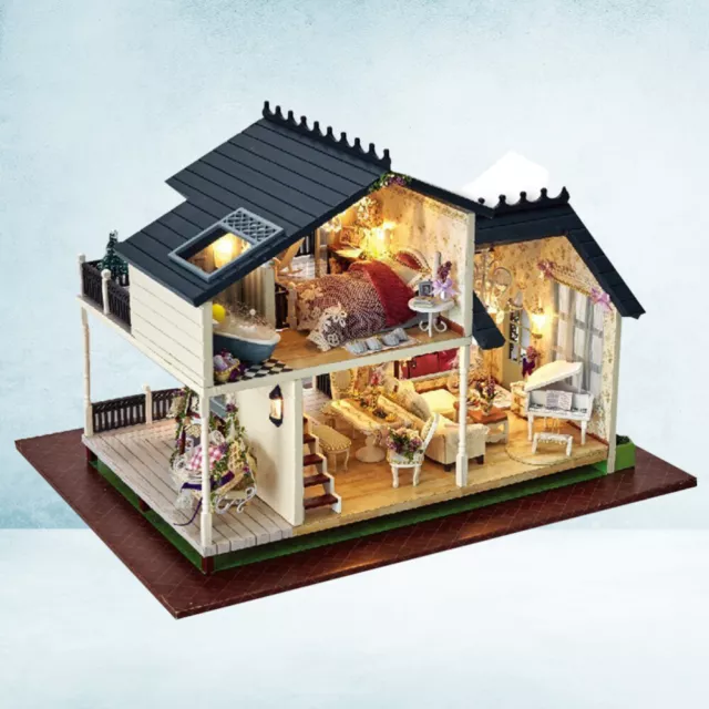 Wooden Miniature House DIY Toy Dollhouse Gartenhaus Großes Cottage