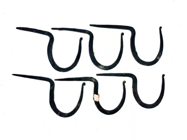 6-Pack Hand Forged Steel Nail In Hanger Hooks, For Hanging Decor Indoors Outside