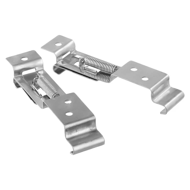 BITS4REASONS Lot De 2 Supports Plaque Immatriculation Acier Inoxydable à Ressort 18-21 Cm