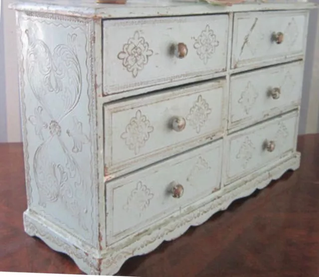 Large Vintage Florentine GILT Chest Shabby Chic Toleware Dresser Italy