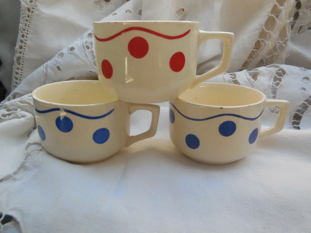 TASSES  ANCIENNES  BADONVILLER A POIS / OLD CUPS POLKA - DOT  / bol ancien