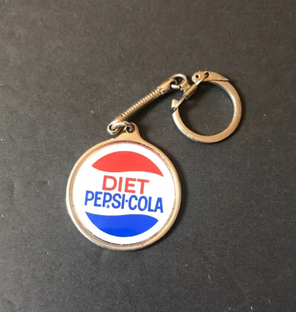 Vintage Diet Pepsi Cola Keychain Old Logo Soda Advertising