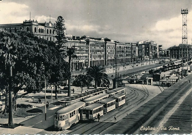 CARTOLINA SARDEGNA Cagliari Via Roma Viaggiata Anno 1953 EUR 9,00